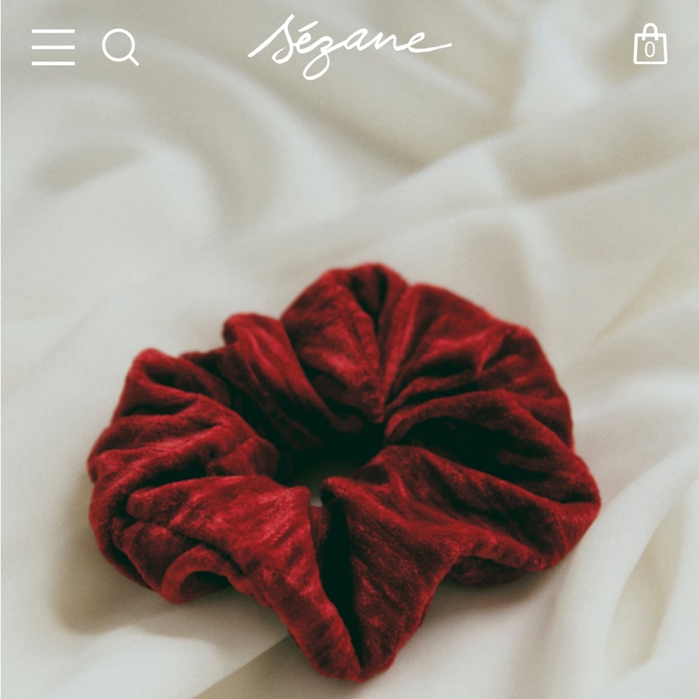 Sezane Red Velvet Scrunchie
